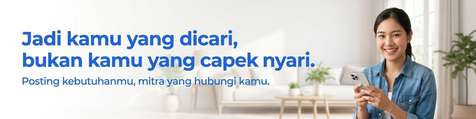 Jadi kamu yang dicari, bukan kamu yang capek nyari — posting kebutuhanmu, mitra yang hubungi kamu